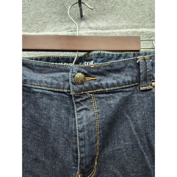 Lane Bryant Womens Boot Cut Denim Jeans Size 24P Stretch Cotton Blend Dark Wash - Picture 2 of 5